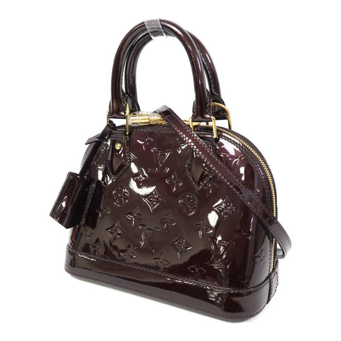 LOUIS VUITTON LV GHW Alma BB 2 Way Shoulder Bag M91678 Monogram Vernis Deep Red