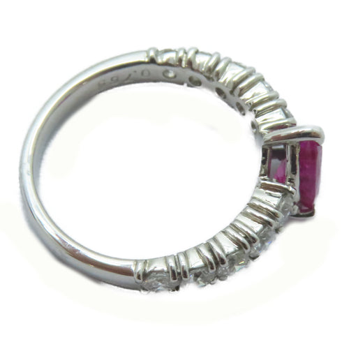 FINE JEWELRY 1.02ct Ruby 0.765ct Diamond Ring PT900 Platinum US#5.5