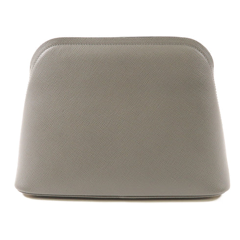 PRADA GHW Matinee Bag Shoulder Crossbody Bag 1BA282 Saffiano Leather Gray