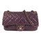 CHANEL CC Chain Shoulder Bag Calfskin Leather Purple