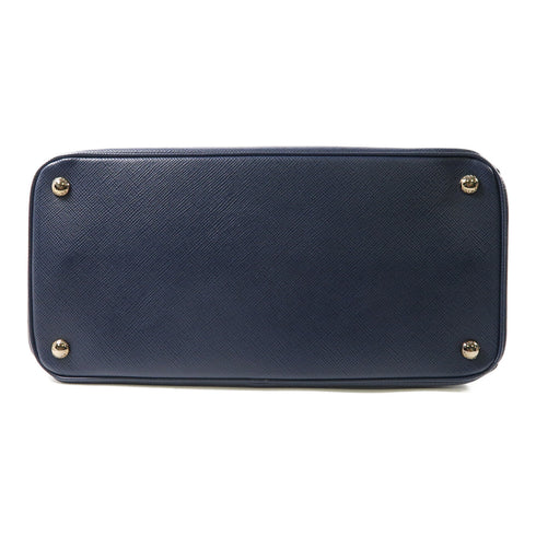PRADA SHW Cuir Twin Lock 2 Way Shoulder Bag Handbag BN2823 Saffiano Leather Navy