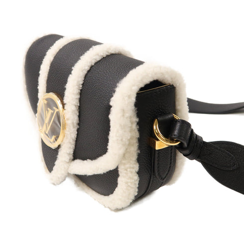 LOUIS VUITTON GHW Pont 9 Soft PM Shoulder Bag Wool/Calfskin Leather M58971 Black