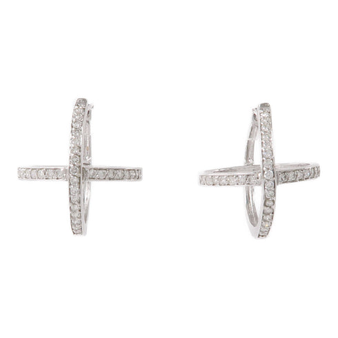 JEWELRY 0.20ct Diamond Earrings 18K White Gold