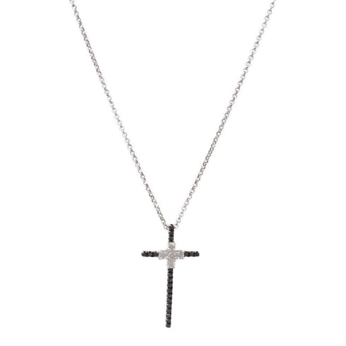 JEWELRY 0.27ct Black Diamond Necklace 18K White Gold