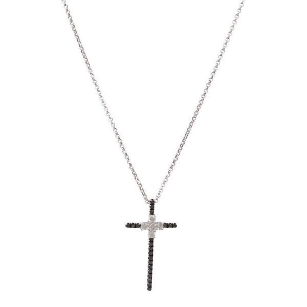 JEWELRY 0.27ct Black Diamond Necklace 18K White Gold