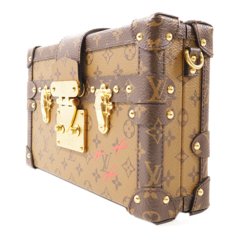 LOUIS VUITTON LV GHW Petite Malle Shoulder Bag M45960 Monogram Reverse Brown