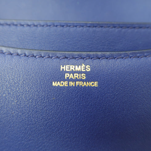 HERMES GHW Constance Mini Shoulder Bag Swift Leather Bleu Saphir