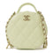 CHANEL CC GHW Mini Round Vanity 2 Way Shoulder Bag Green AP2502