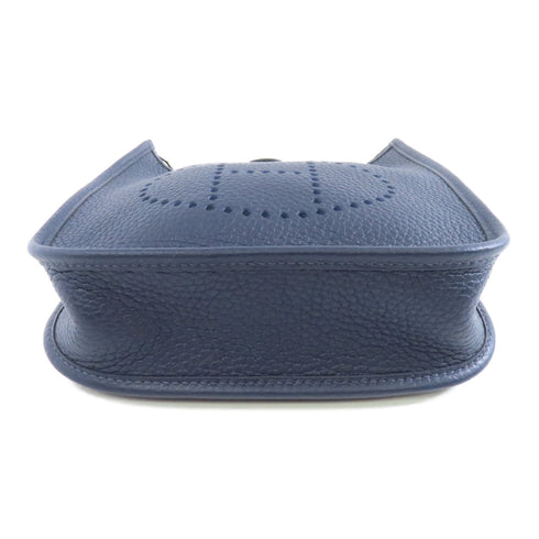 HERMES PHW Evelyne TPM Shoulder Bag Crossbody Taurillon Clemence Leather Navy