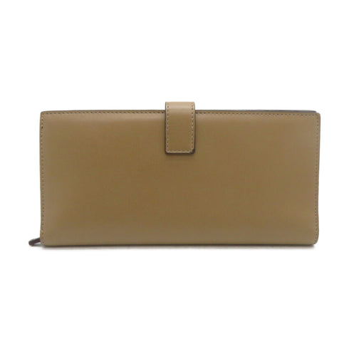 FENDI GHW Long wallet 8M0367 Calfskin Leather Khaki