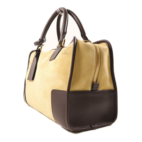 LOEWE GHW Amazona 2 Way Bag Suede/Calfskin Leather Brown