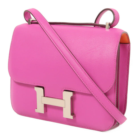 HERMES PHW Constance Mini Shoulder Bag Swift Leather Purple