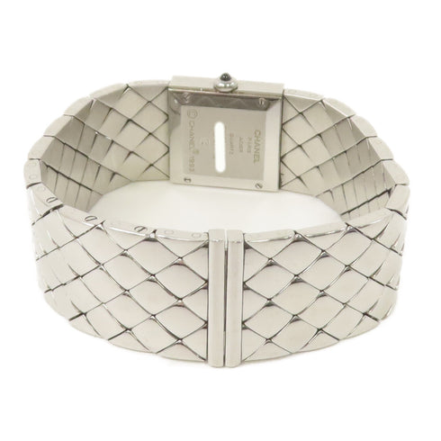 CHANEL CC Matelasse Quartz Watch H0009 Stainless Steel Black