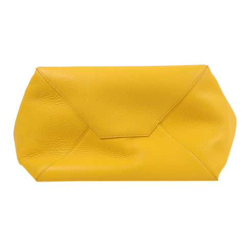 CELINE Tote Bag Shoulder Bag Calfskin Leather Yellow