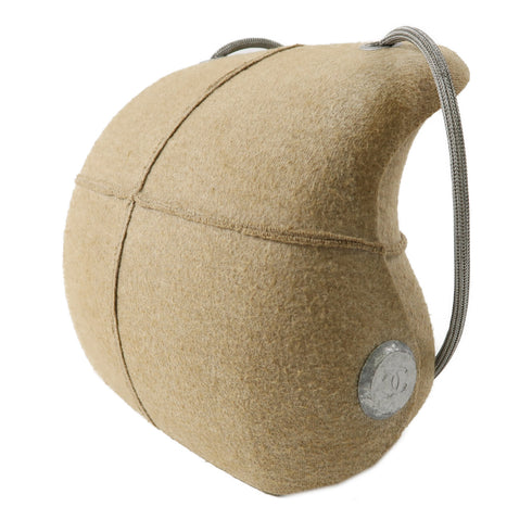 CHANEL CC Hip Bag Coco Mark 5th Shoulder Bag Cotton Jersey Beige