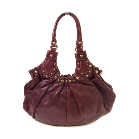 GUCCI GG GHW Guccissima Handbag Tote Bag Calfskin Leather 203624 Purple