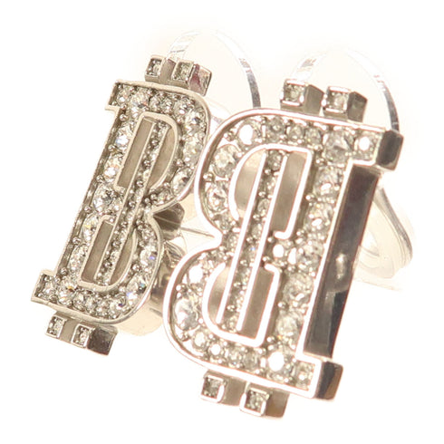 BALENCIAGA B-Coin Earrings Metal Silver