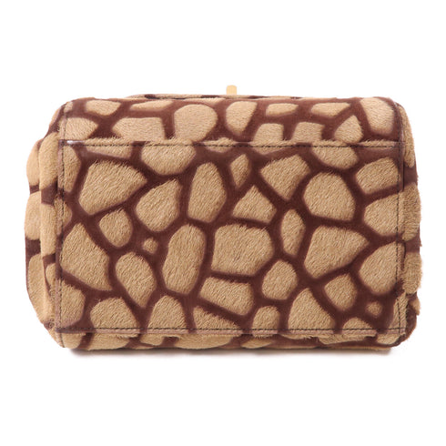 CHANEL CC GHW 2.55 Chain Shoulder Bag Horse Hair Brown