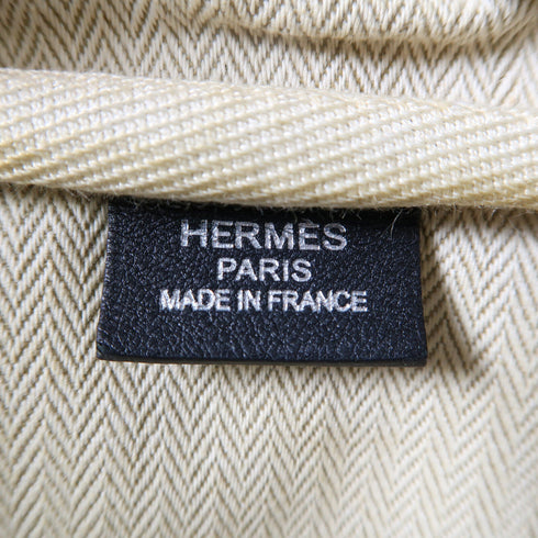 HERMES PHW Victoria 2 12H Handbag Toile H/Swift Leather Black/Grey