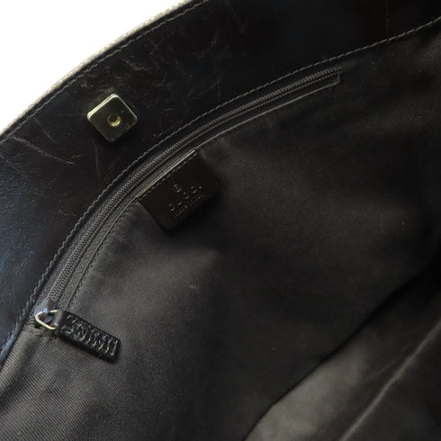 GUCCI GG GHW Shoulder Bag Canvas Brown