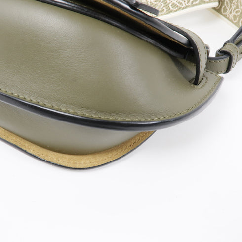 LOEWE GHW Gate Mini Shoulder Bag A650N46X13 Calfskin Leather Khaki