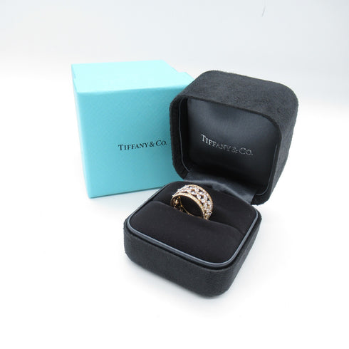 TIFFANY&CO Victoria Band Diamond Ring 18K Rose Pink Gold US#7 6.2g