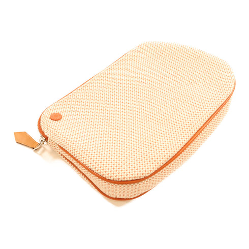 HERMES PHW Pouch Cotton Brown