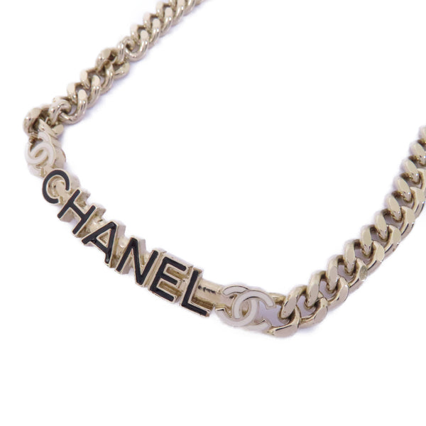 CHANEL CC Necklace Accessories Metal Black Gold