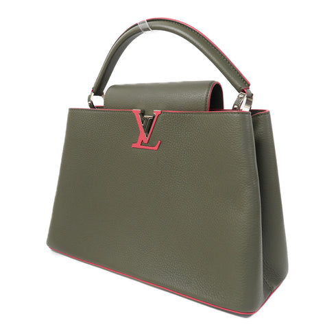LOUIS VUITTON LV SHW Capucines Hand Bag Calfskin Leather Green