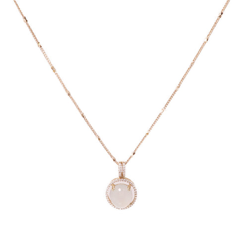 JEWELRY Jade Diamond Necklace 18K Yellow Pink Gold