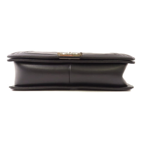 CHANEL CC SHW Boy 28 Chain Shoulder Bag Calfskin Leather Black v1