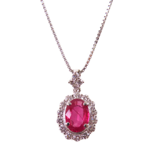 FINE JEWELRY 2.22ct Ruby 0.87ct Diamond Necklace PT850 Platinum