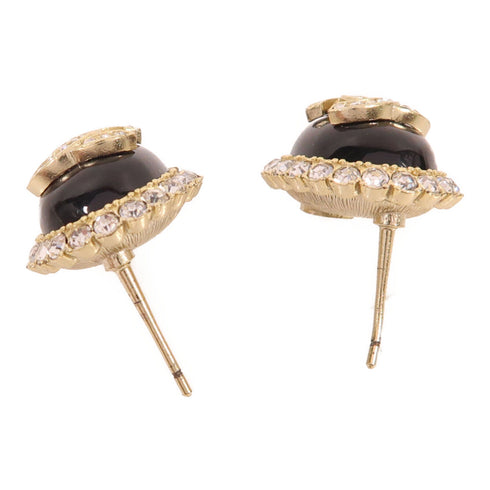CHANEL CC Earrings Metal Black
