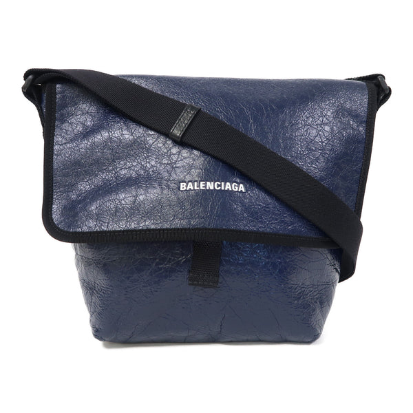 BALENCIAGA Shoulder Bag Calfskin Leather Blue