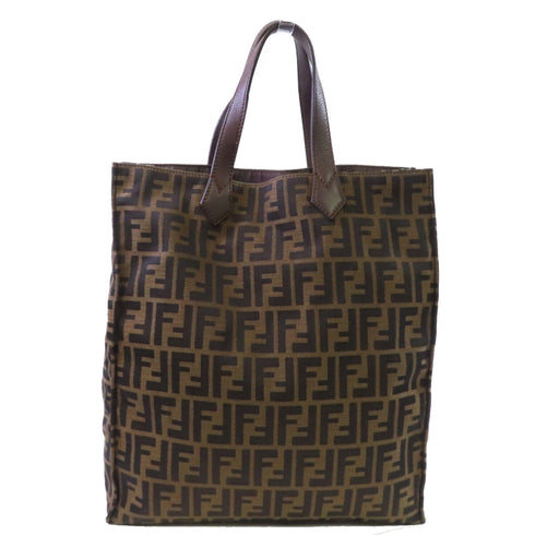 FENDI Zucca Tote Bag Handbag 8BH263-Q0M Canvas Brown