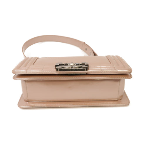 CHANEL CC SHW Chanel Boy 20 Shoulder Bag Patent Leather Pink