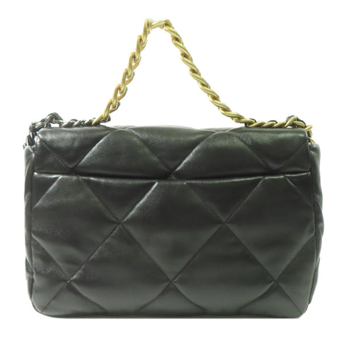 CHANEL CC Chanel 19 2 Way Shoulder Bag Handbag AS1162 Lambskin Leather Black