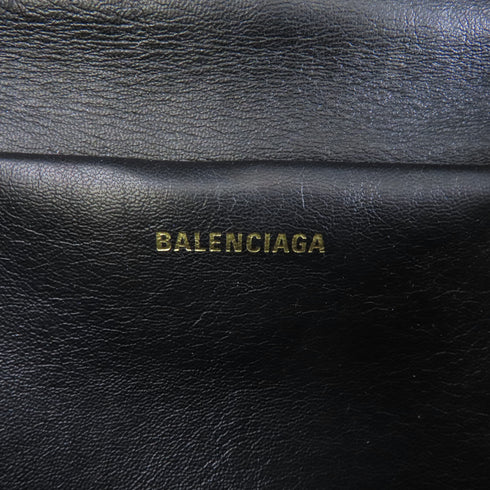 BALENCIAGA GHW SHW Belt Waist Bag 551550 Calfskin Leather Silver