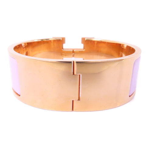 HERMES Clic-Clac H Bangle Bracelet Accessories Enamel Metal Pink