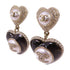 CHANEL CC GHW CC Heart Earrings B22/B Metal PVC Rhinestones White Black