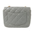 CHANEL Quilted CC GHW Mini Flap Chain Shoulder Bag Calfskin Leather Light Grey