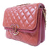 CHANEL Quilted CC GHW Double Flap Chain Shoulder Bag Lambskin Leather Red
