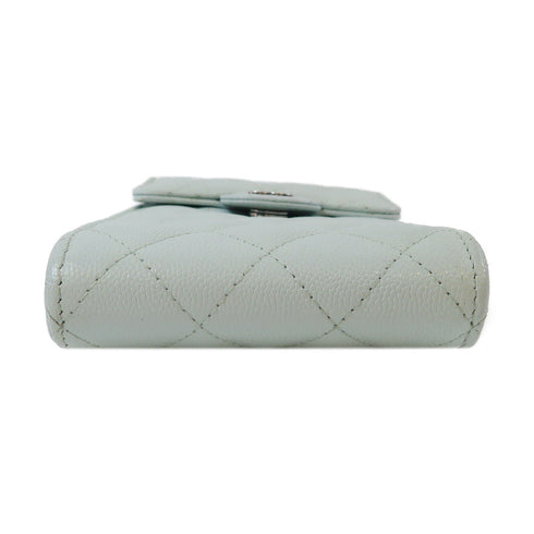 CHANEL Quilted CC SHW Phone Bag Chain Shoulder Bag Calfskin Leather Light Green