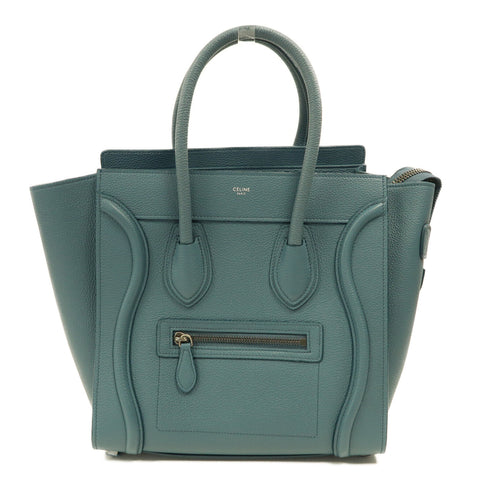 CELINE SHW Luggage Handbag Calfskin Leather Blue