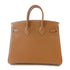 HERMES GHW Birkin 25 Handbag Togo Leather Gold Brown