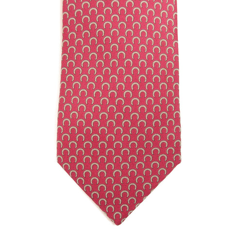 HERMES Tie Ties Silk Pink