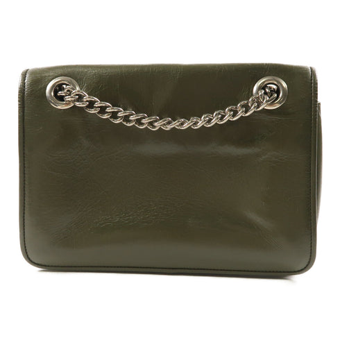 Miu Miu SHW Chain Shoulder Bag Sbd015 Calfskin Leather Dark Green