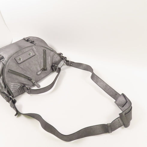 McQueen Shoulder Bag Metallic Gray