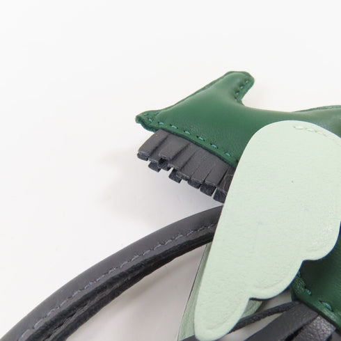 HERMES Rodeo Pegase PM Charm Swift Leather Vert Moyen/Black