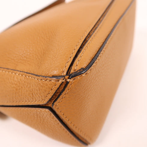 LOEWE GHW Small Puzzle 2 Way Shoulder Bag Calfskin Leather Brown